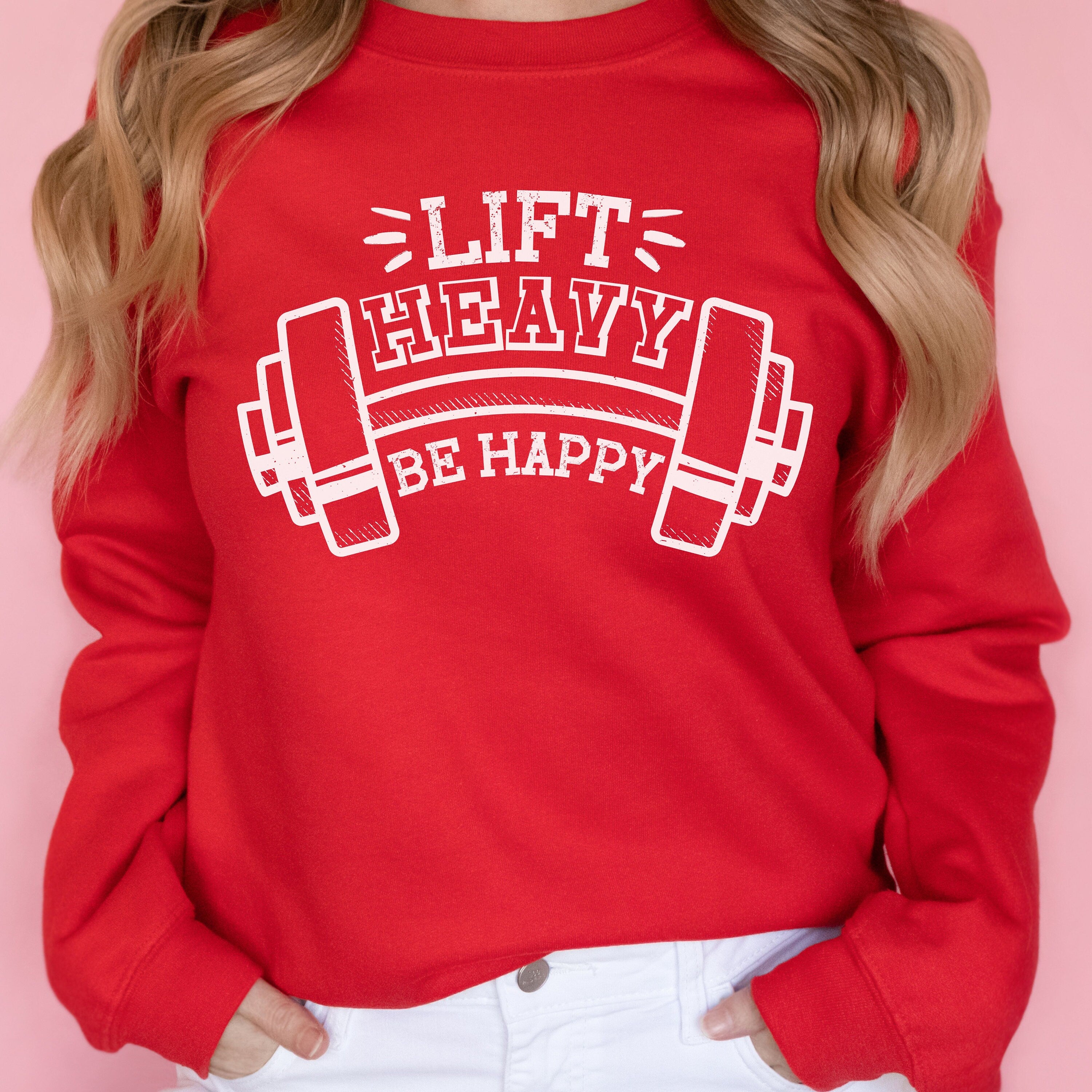 Be Happy Lift Heavy Sweatshirt, Gym Lover Sweatshirt