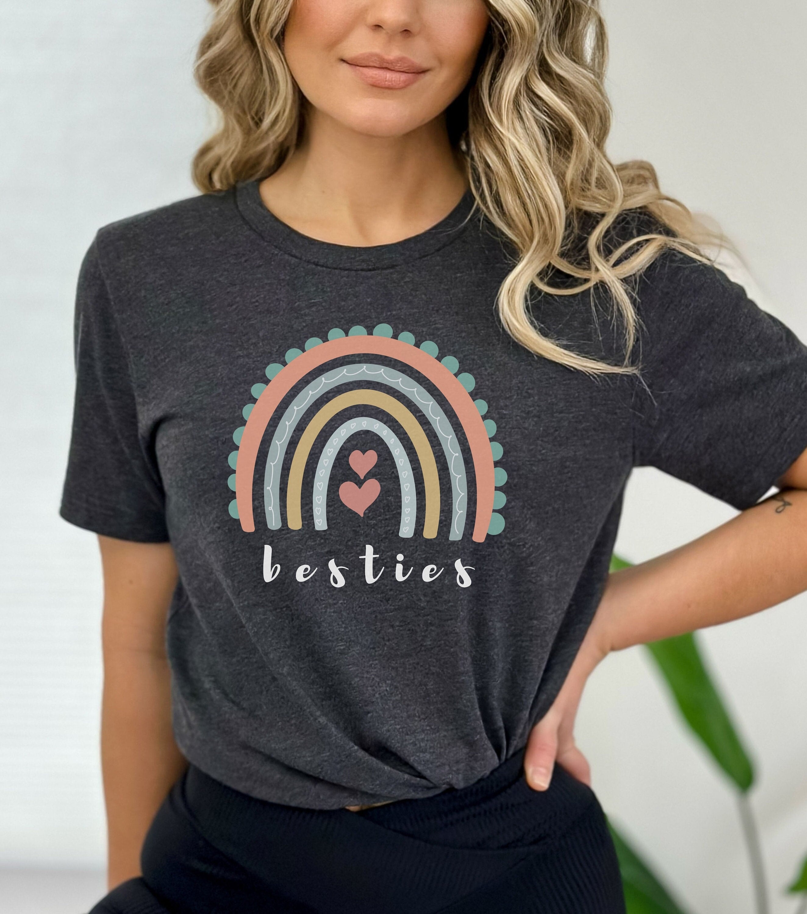 Besties rainbow shirt, best friend shirts, bestie gift