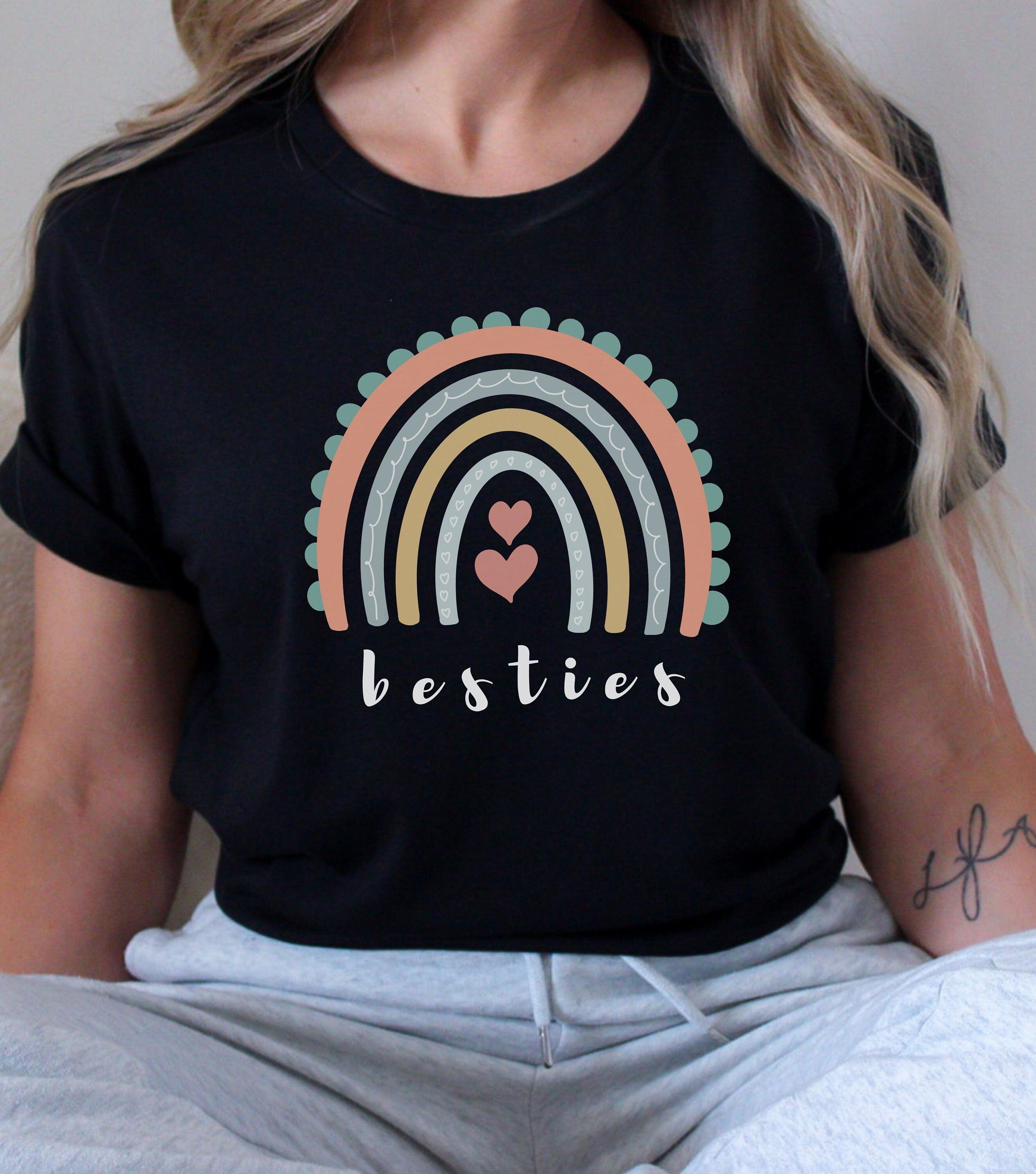 Besties rainbow shirt, best friend shirts, bestie gift