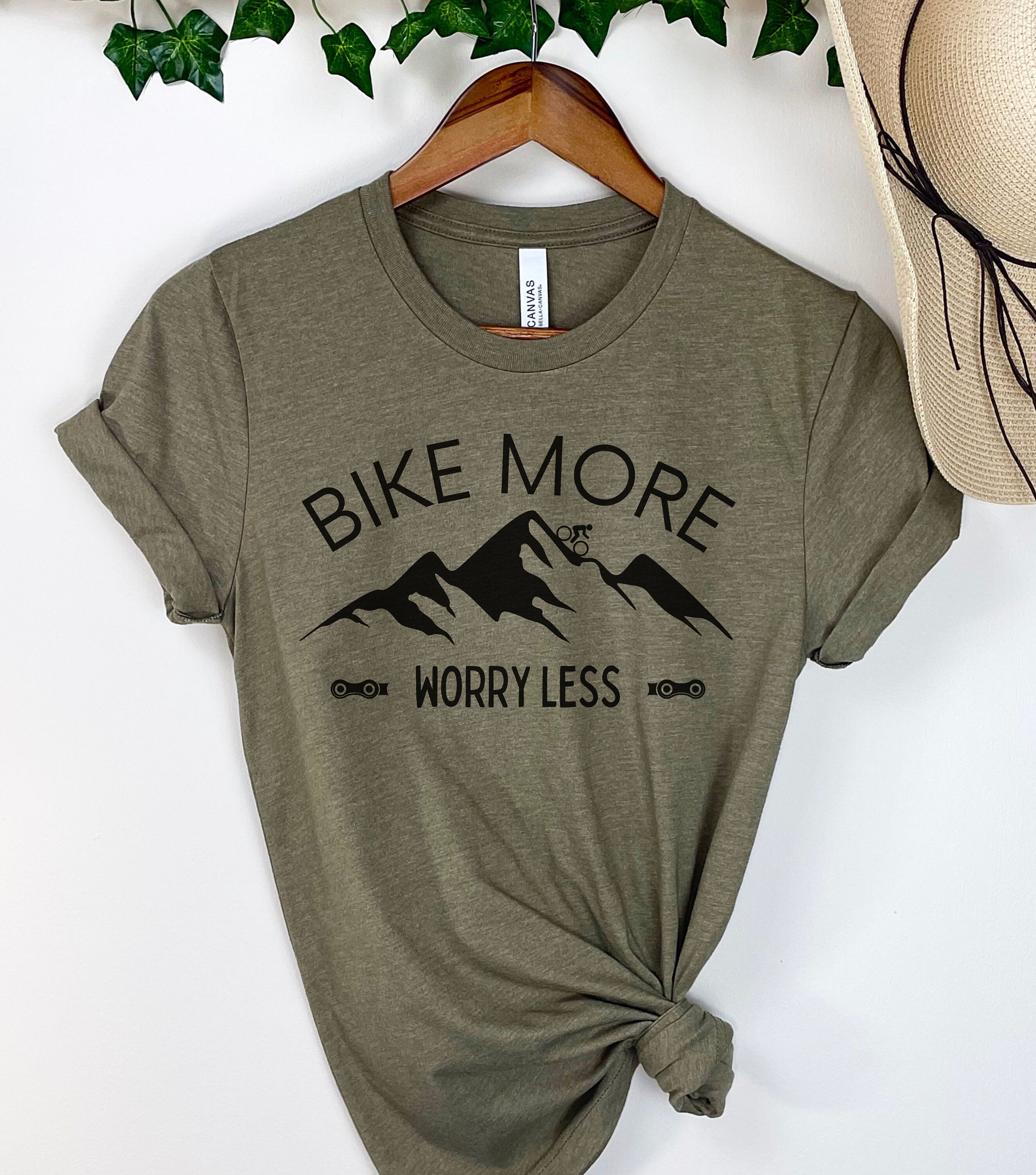 Bike more worry less Tshirt, Mountain biking shirt, bike more t shirt