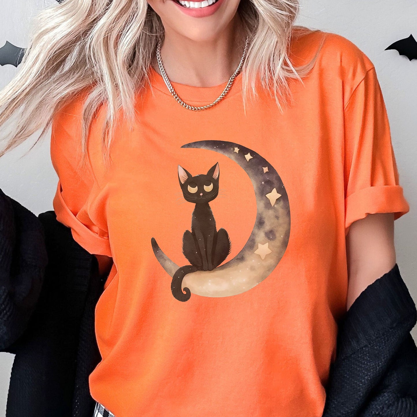 Black Cat Tshirt, Halloween Cat Shirt, Cat Mom Halloween Tee