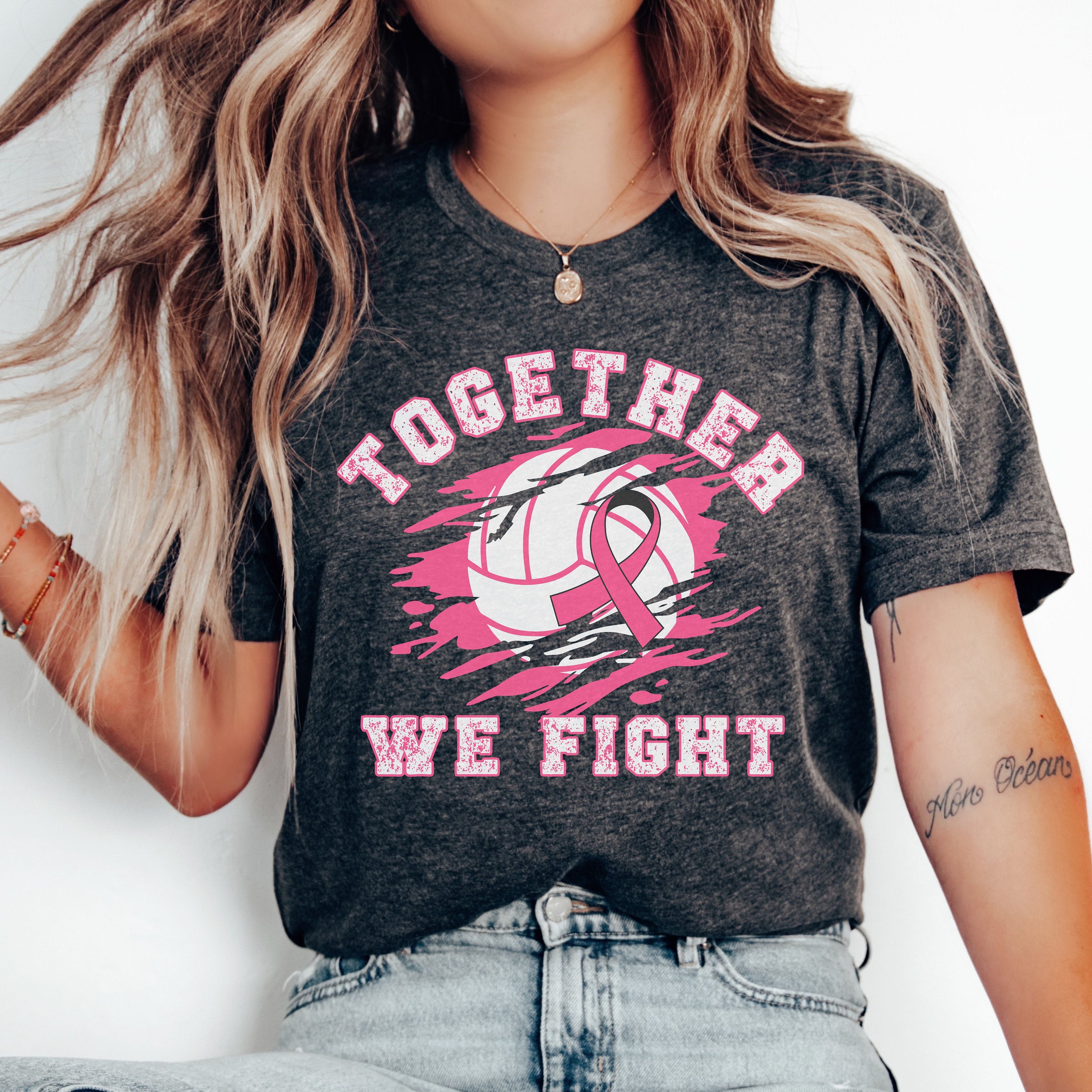 Breast Cancer Awareness Volleyball Shirt, Together We Fight Tshirt