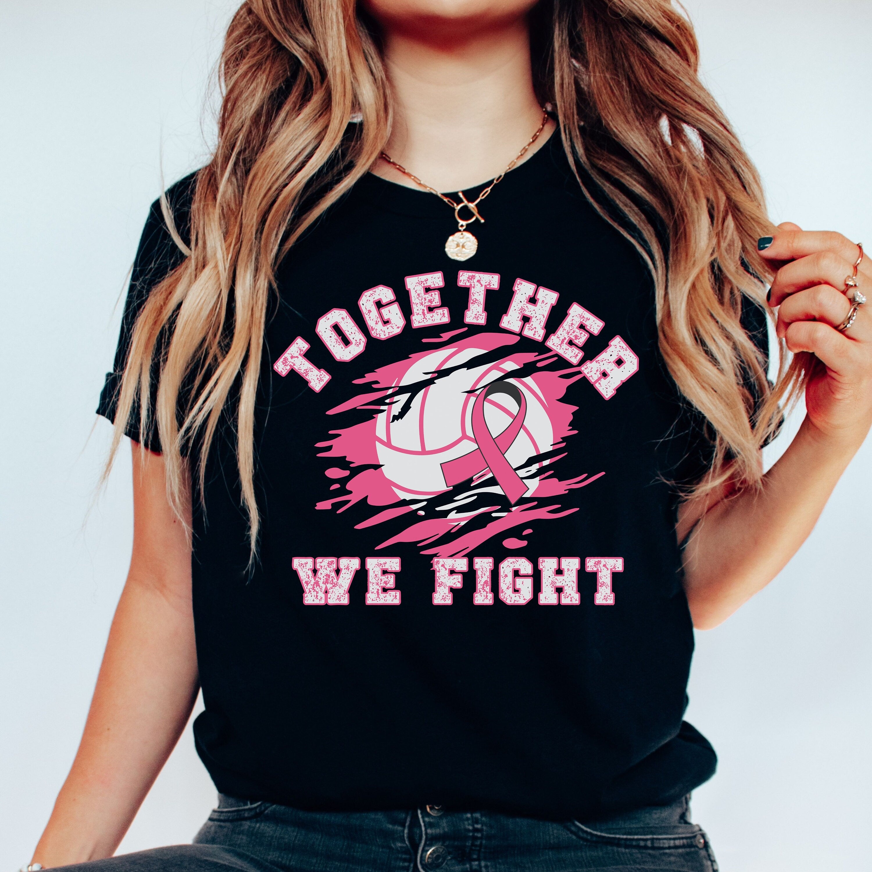 Breast Cancer Awareness Volleyball Shirt, Together We Fight Tshirt