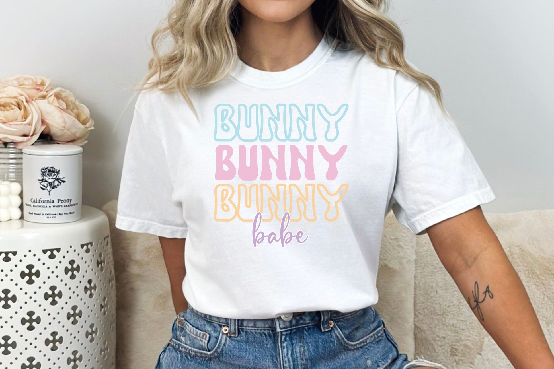 Bunny Babe Tshirt, Easter shirt, Cute Easter Bunny shirt for women