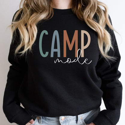 Camp Mode Sweatshirt, Camping Sweatshirt, Camp Vibes Sweatshirt