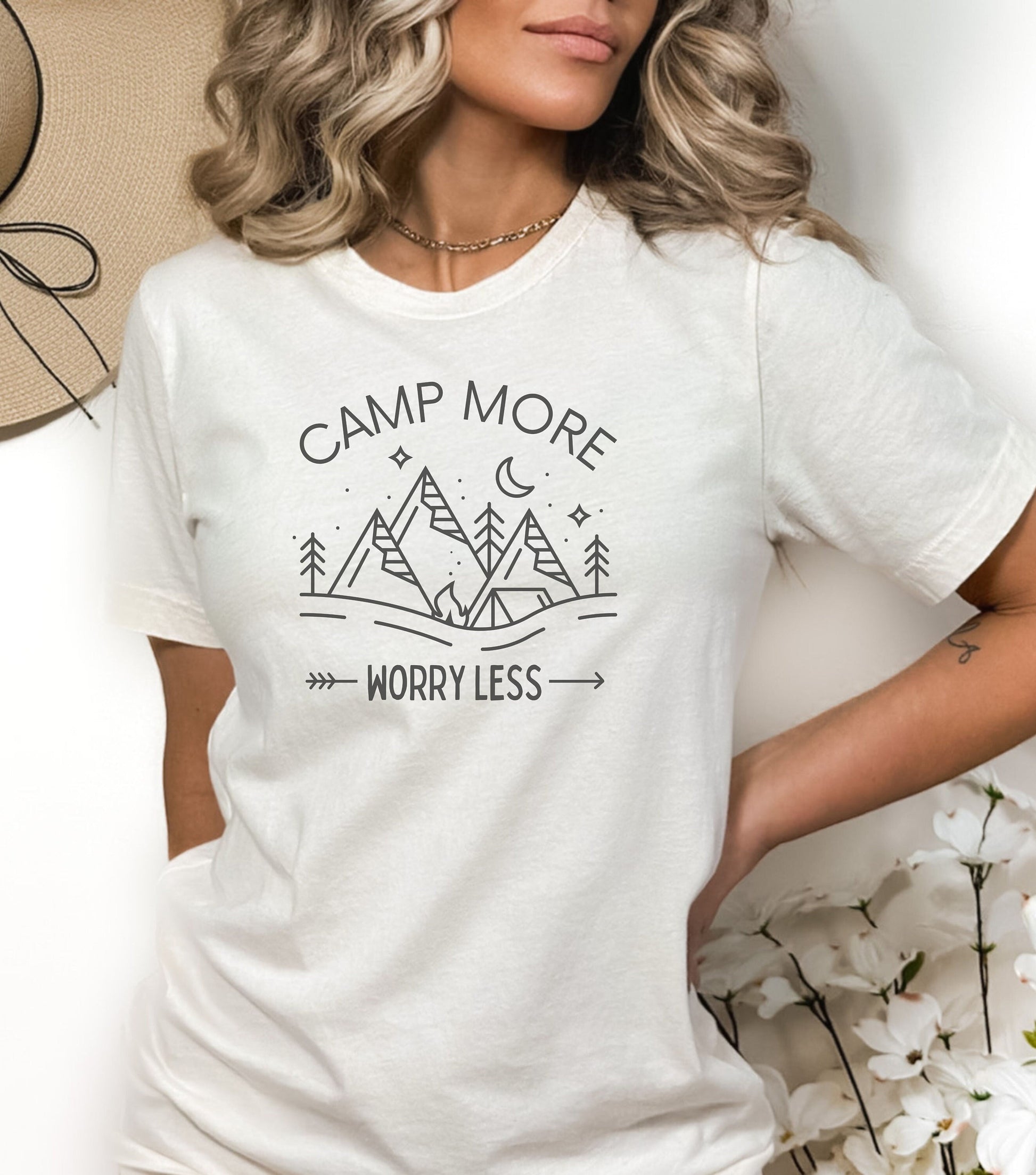 Camp more worry less Tshirt, Camping shirt, camp more t shirt