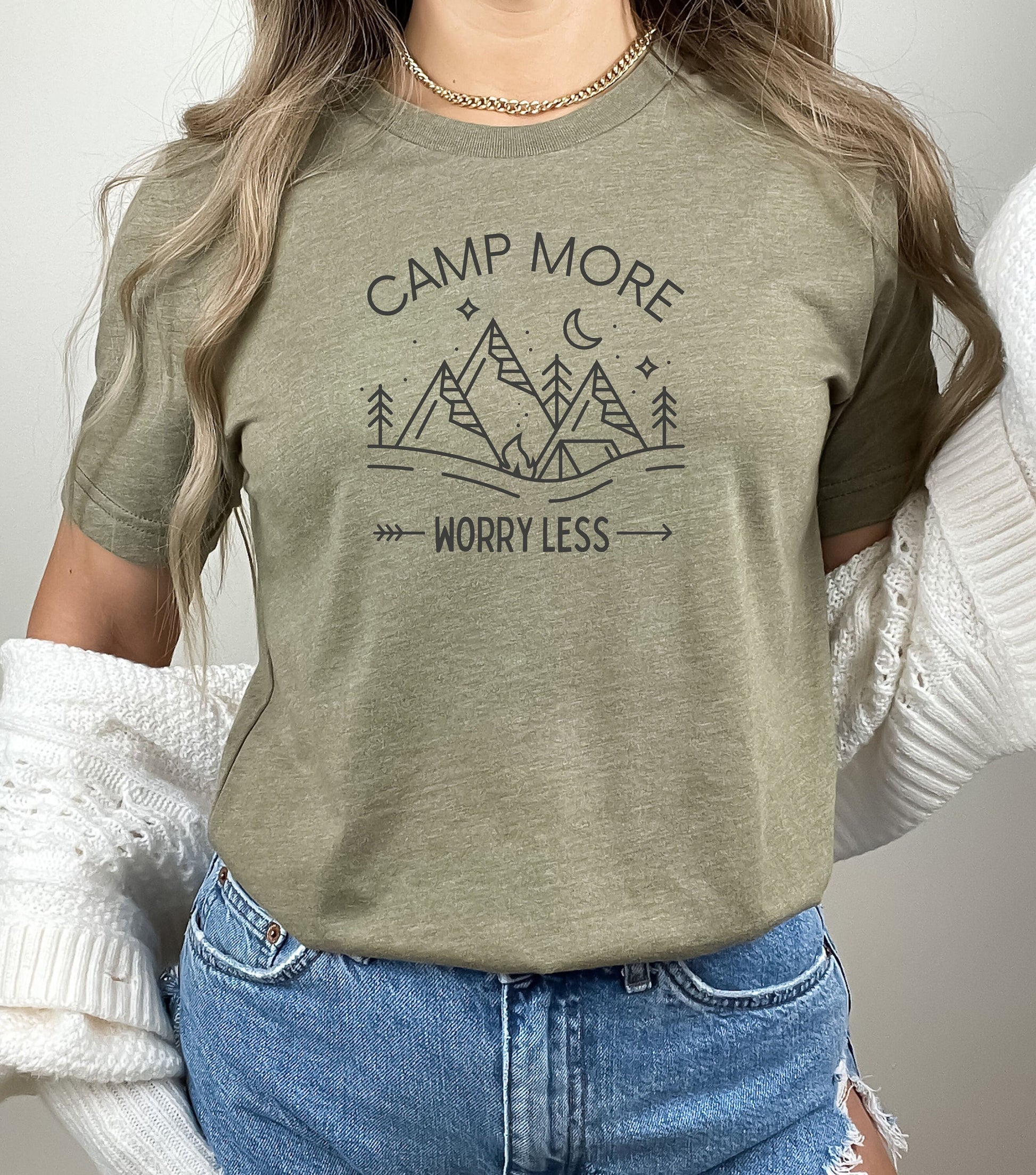 Camp more worry less Tshirt, Camping shirt, camp more t shirt