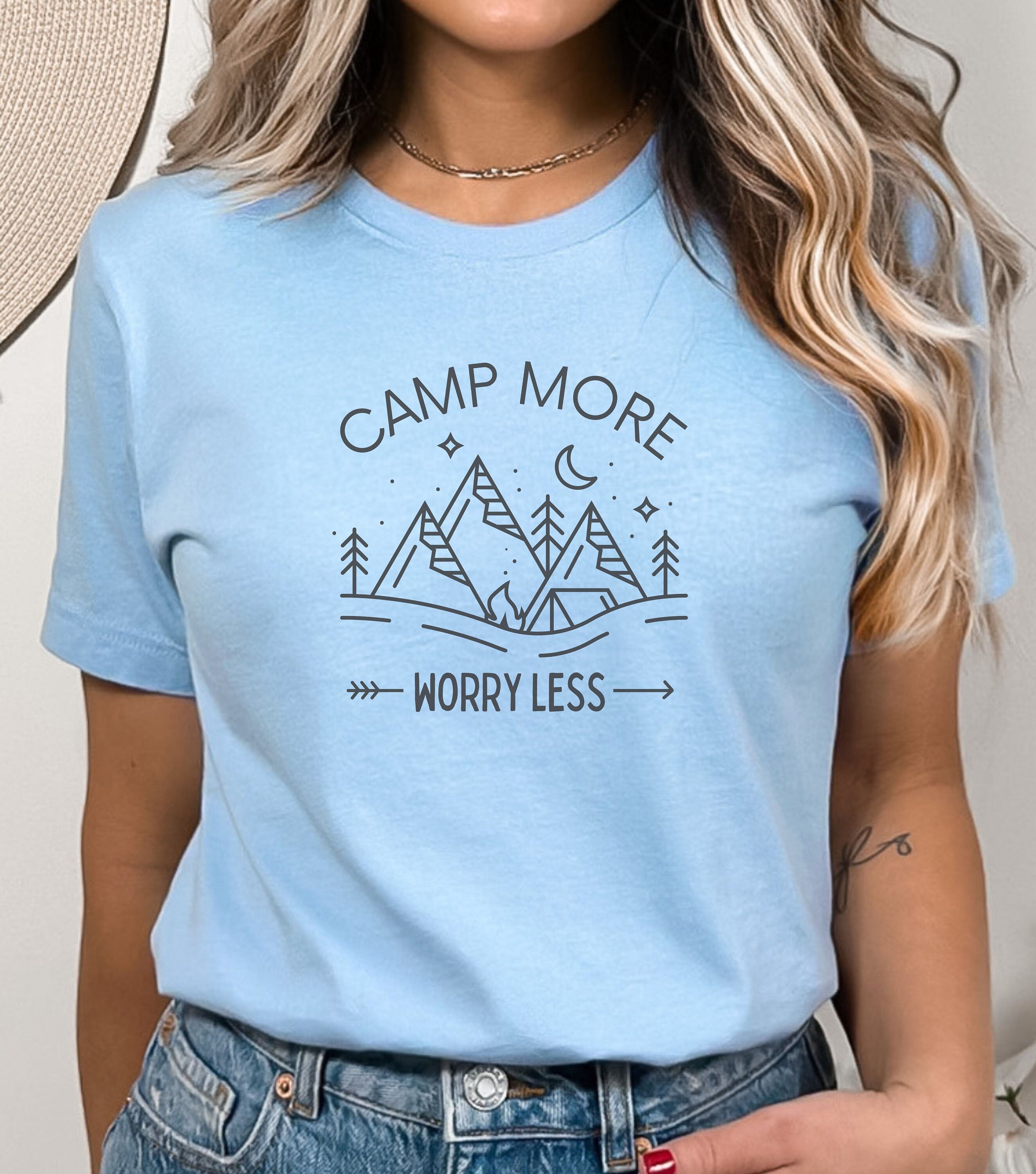 Camp more worry less Tshirt, Camping shirt, camp more t shirt