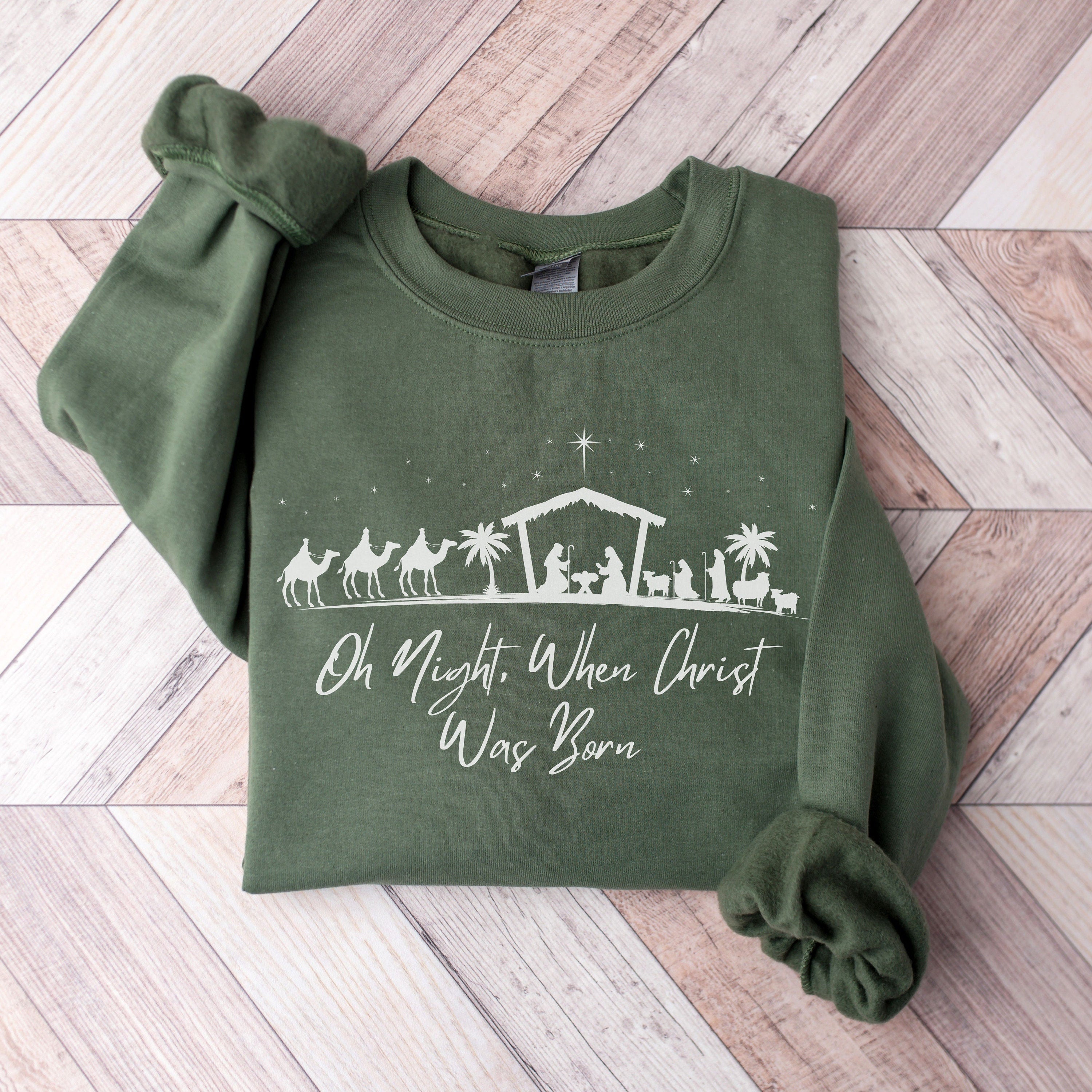 Oh Holy Night, Nativity Scene Sweater, True Story Nativity Crewneck