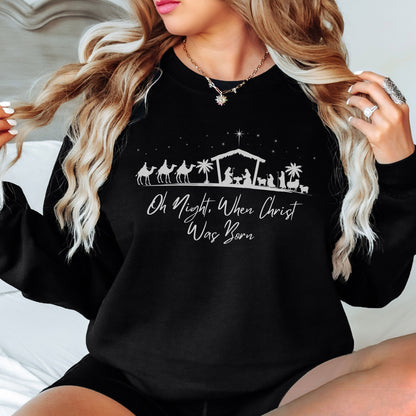 Christian Christmas Sweatshirt, Oh Holy Night