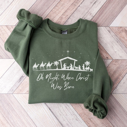 Christian Christmas Sweatshirt, Oh Holy Night