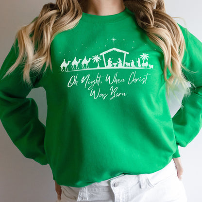 Christian Christmas Sweatshirt, Oh Holy Night