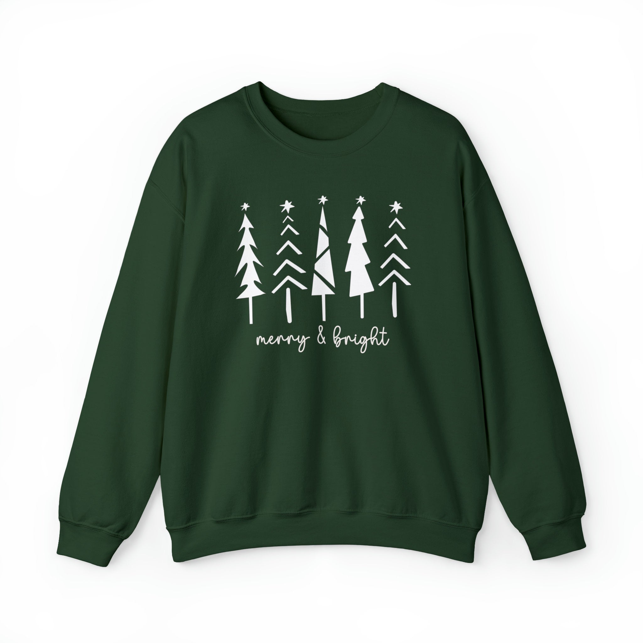 Christmas Tree Sweatshirt, Merry and Bright Sweatshirt, Women Holiday Sweater