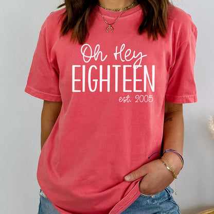 Comfort Colors 18th Birthday Shirt, Hello 18 Shirt, 18th Birthday Shirt