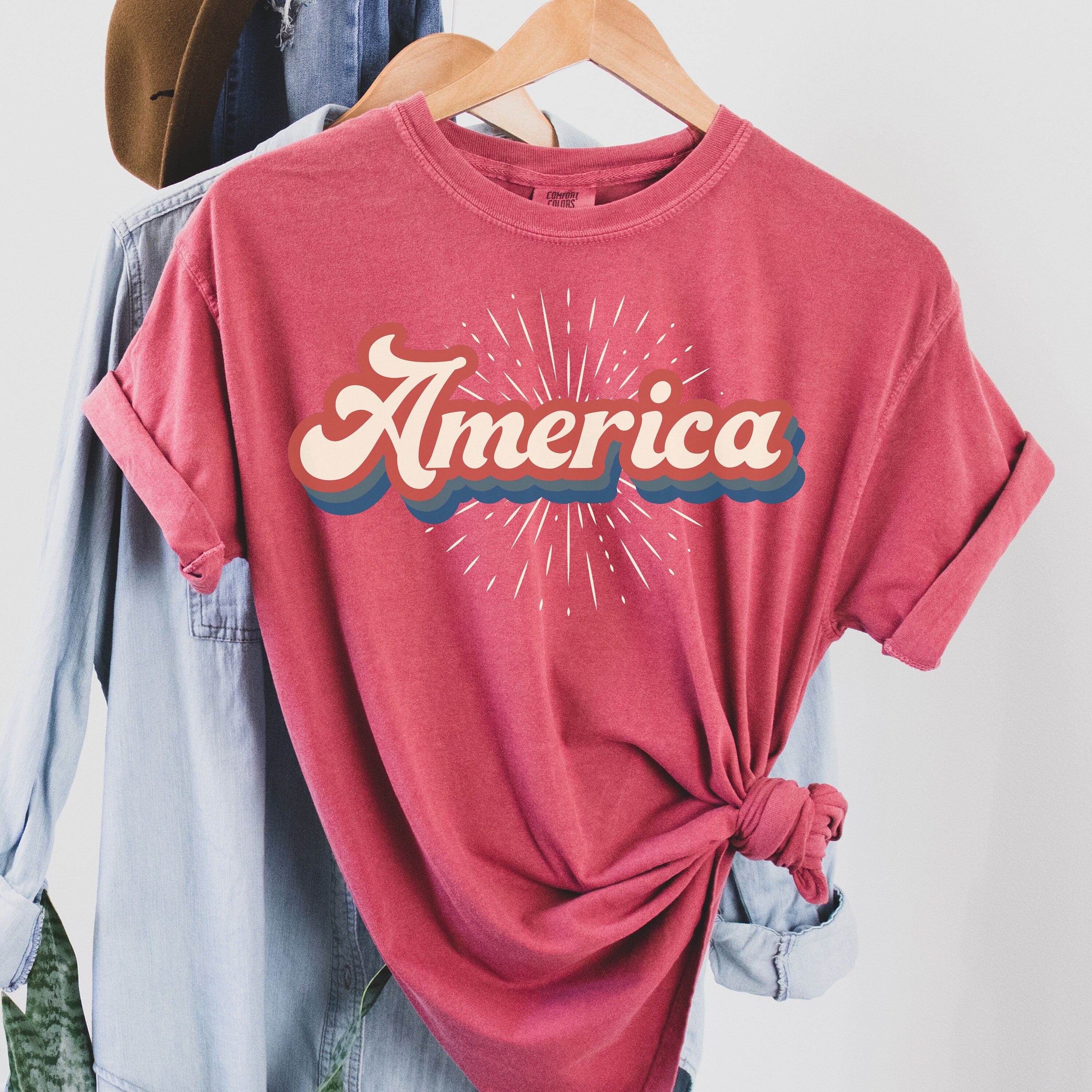 Comfort Colors America Vibes Shirt, Fourth of July Shirt, Big USA Tshirt