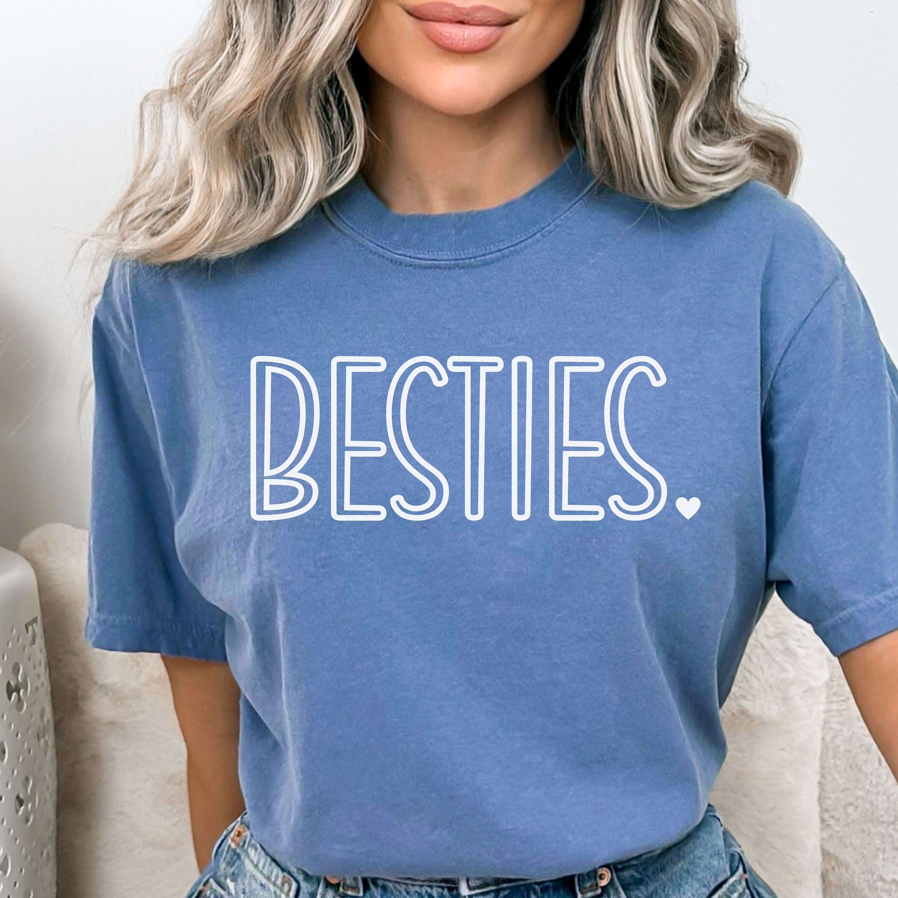 Comfort Colors Besties T Shirt, Matching Girls Trip Shirt, Cute Best Friends Shirt