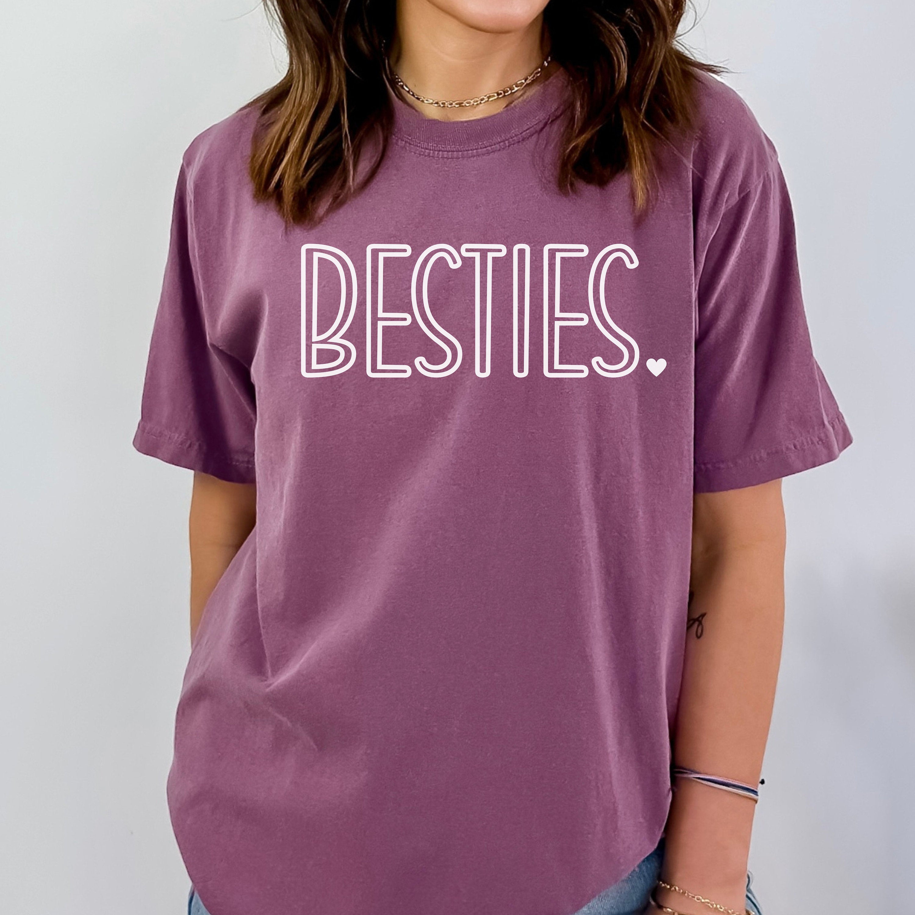 Comfort Colors Besties T Shirt, Matching Girls Trip Shirt, Cute Best Friends Shirt