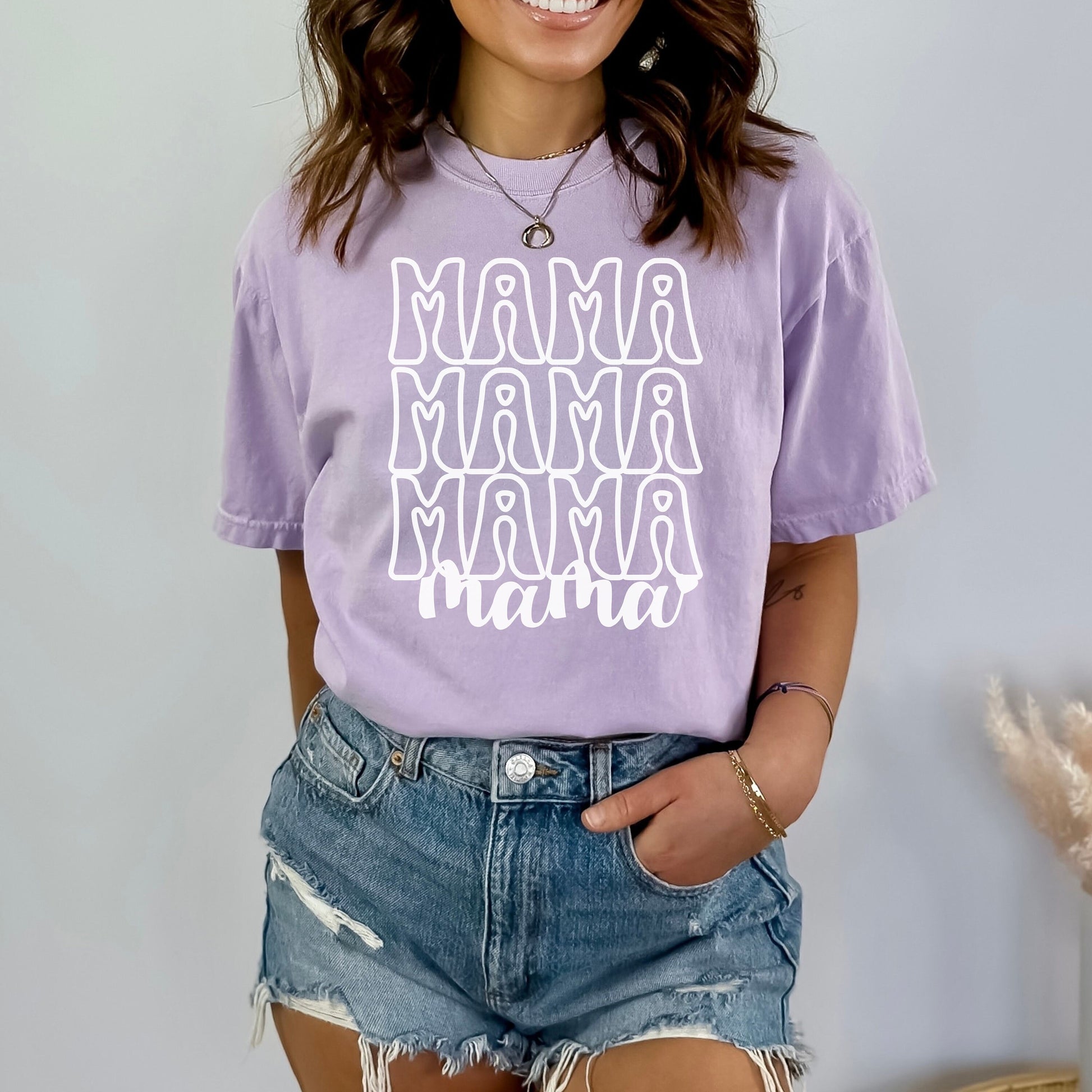 Comfort Colors Mama Shirt, Groovy Mom Shirt