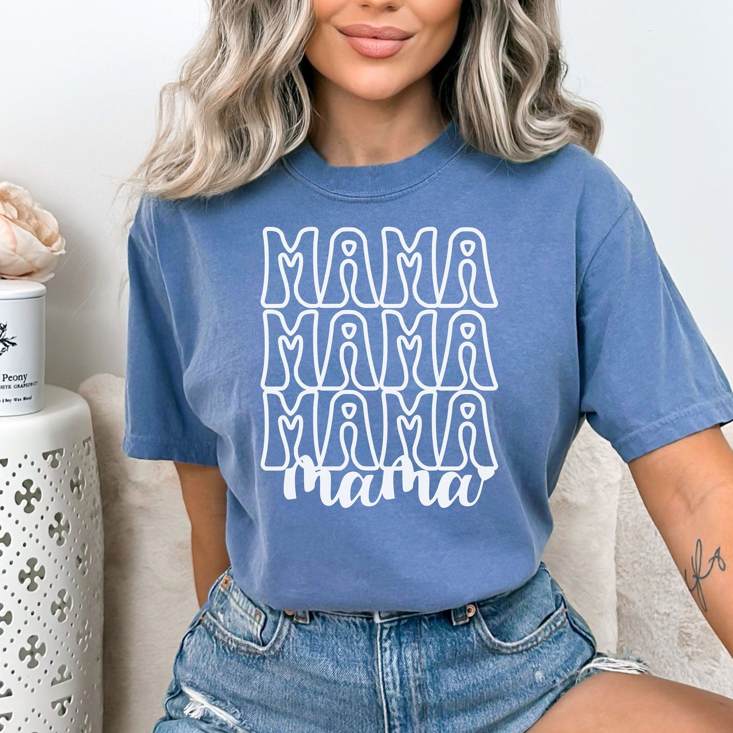 Comfort Colors Mama Shirt, Groovy Mom Shirt