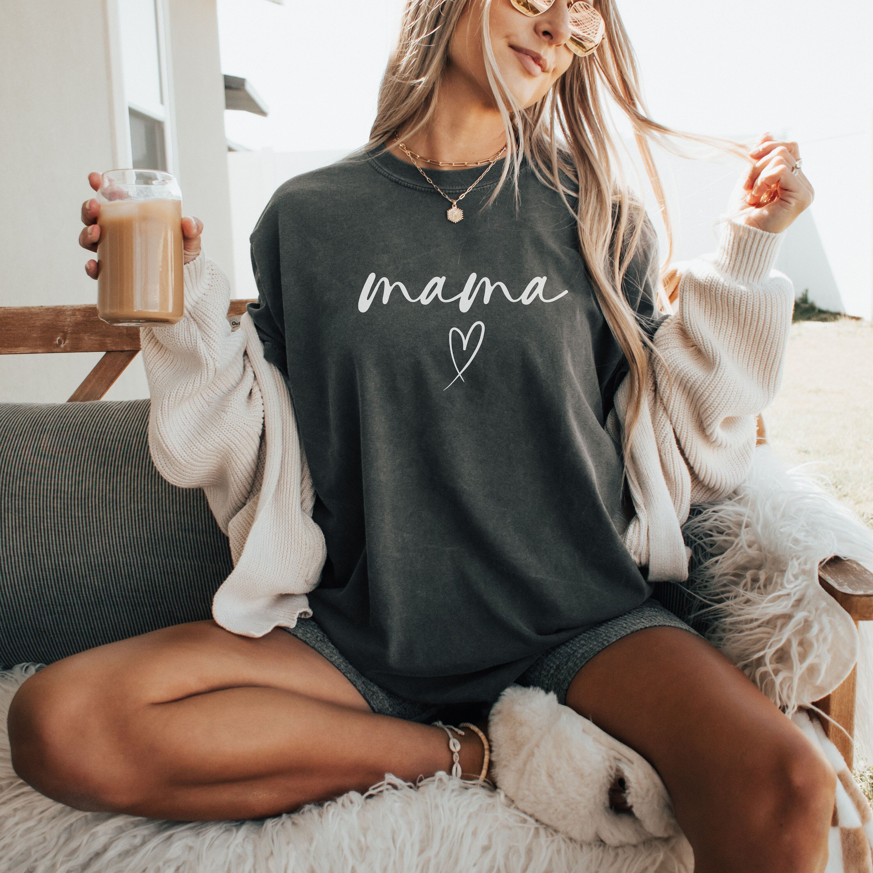 Comfort Colors Mama Shirt, Oversized Mom Shirt, Trendy Mama Shirt