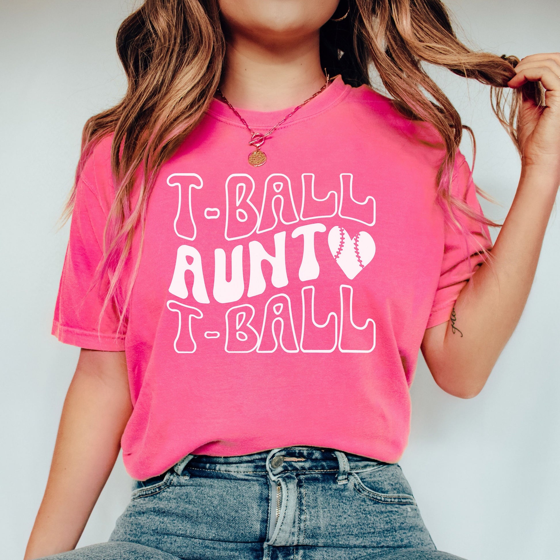 Comfort Colors Tball Auntie Shirt, Tball Aunt Shirt, Tee Ball Aunt Shirts