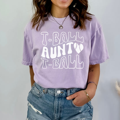 Comfort Colors Tball Auntie Shirt, Tball Aunt Shirt, Tee Ball Aunt Shirts