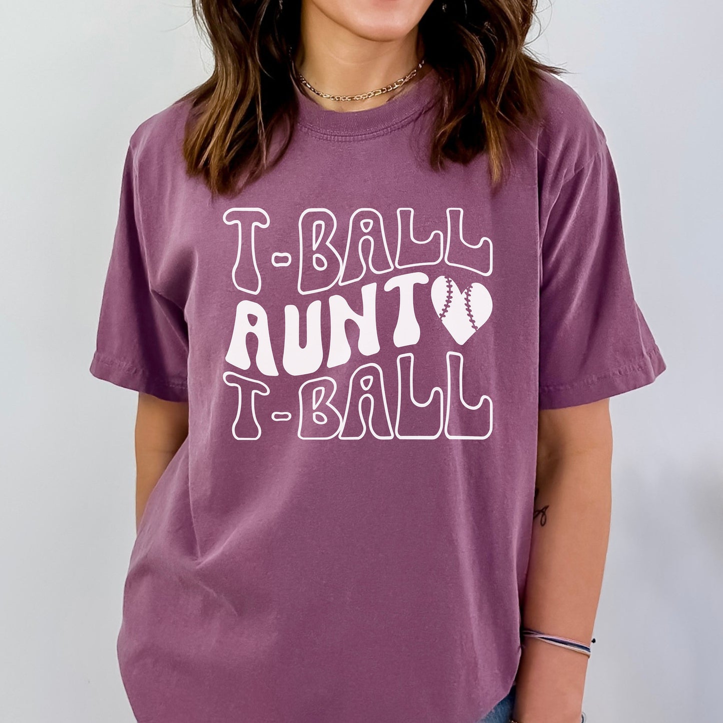 Comfort Colors Tball Auntie Shirt, Tball Aunt Shirt, Tee Ball Aunt Shirts