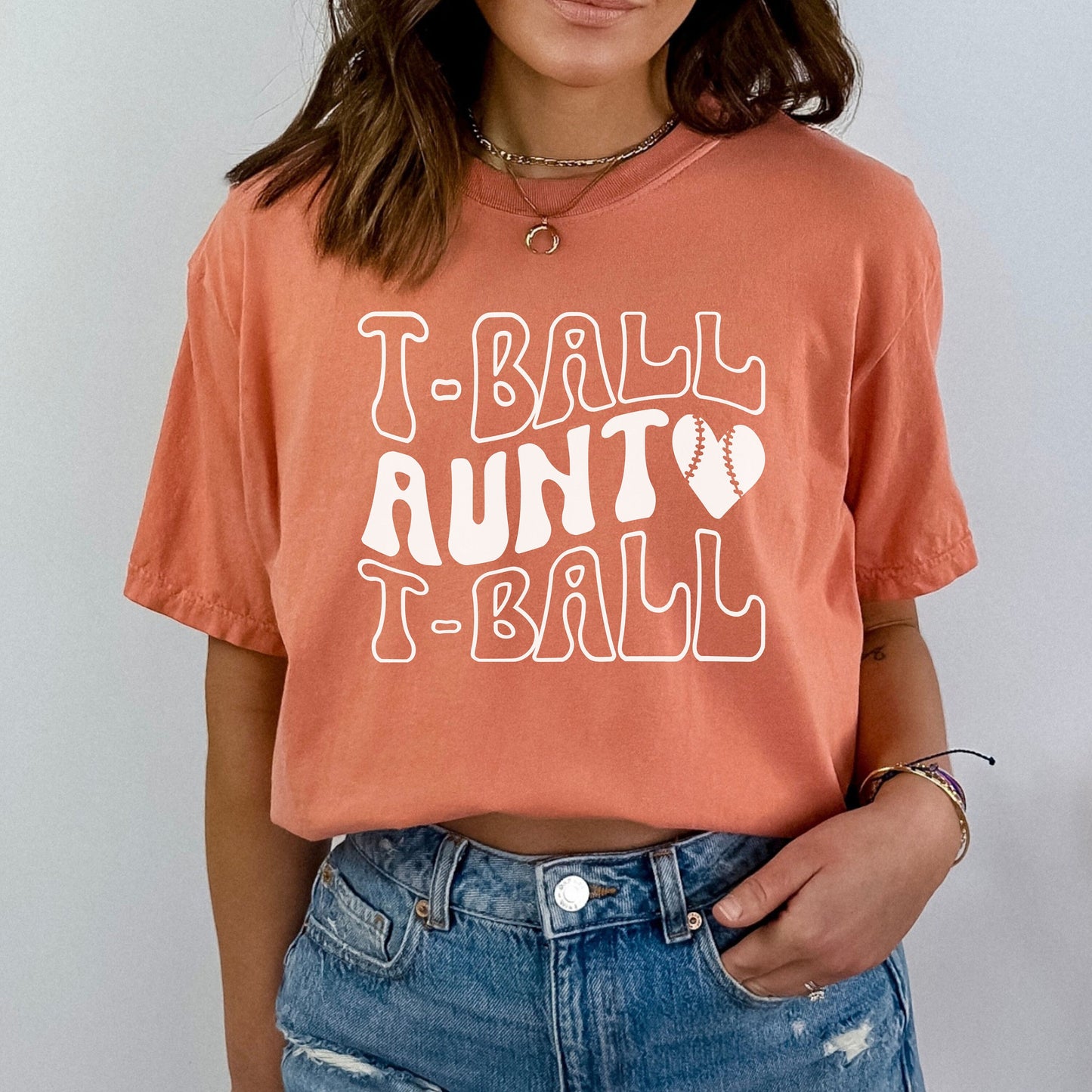 Comfort Colors Tball Auntie Shirt, Tball Aunt Shirt, Tee Ball Aunt Shirts