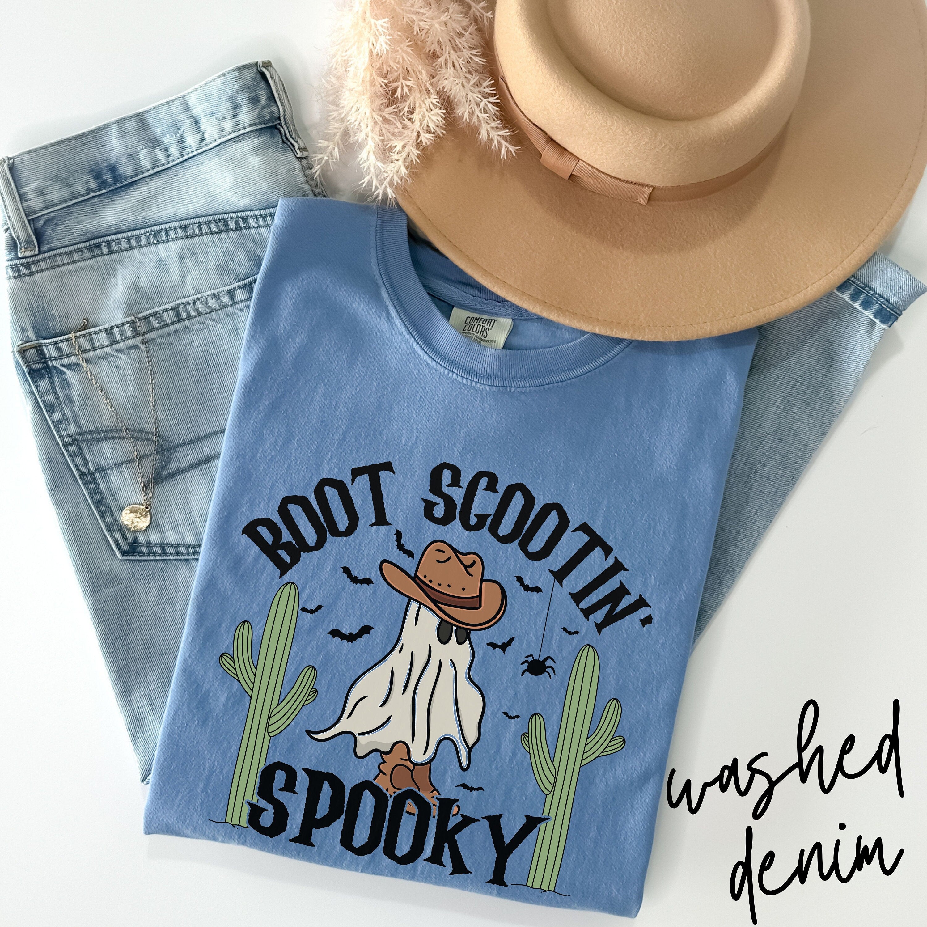 Western Halloween Shirt, Boot Scootin Spooky Shirt, Cowboy Ghost Shirt