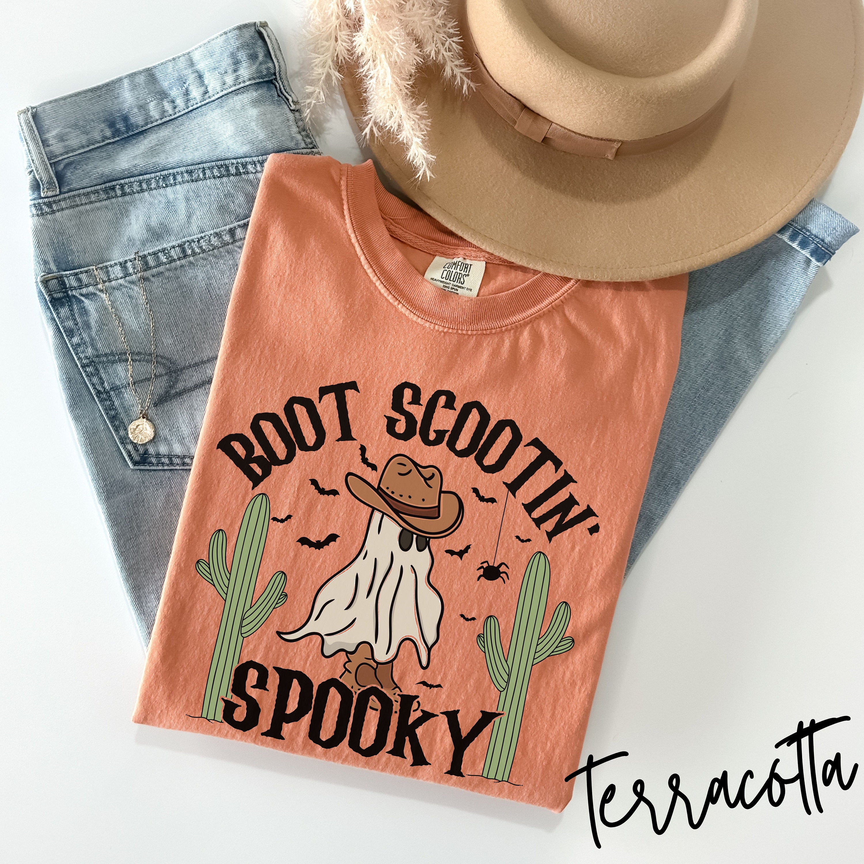 Western Halloween Shirt, Boot Scootin Spooky Shirt, Cowboy Ghost Shirt