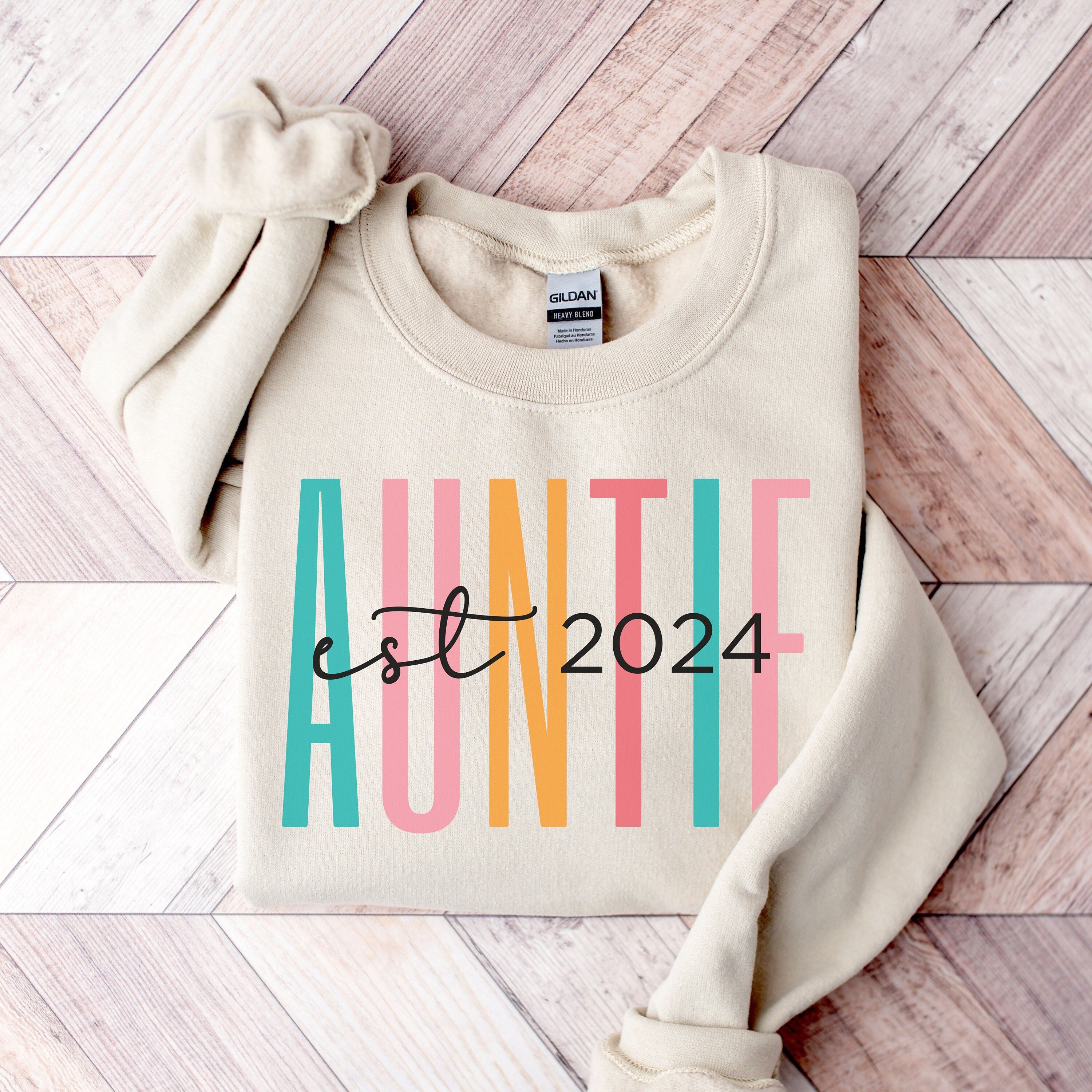 Custom Auntie Est Sweatshirt, Auntie Est 2024 Sweater, Gift for Aunt