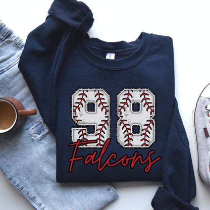 Personalized Baseball Mom Crewneck, Distressed Baseball Pullover