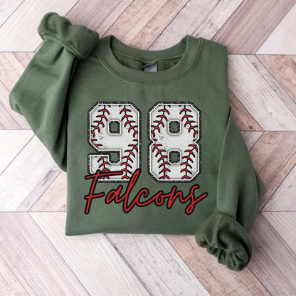 Personalized Baseball Mom Crewneck, Distressed Baseball Pullover