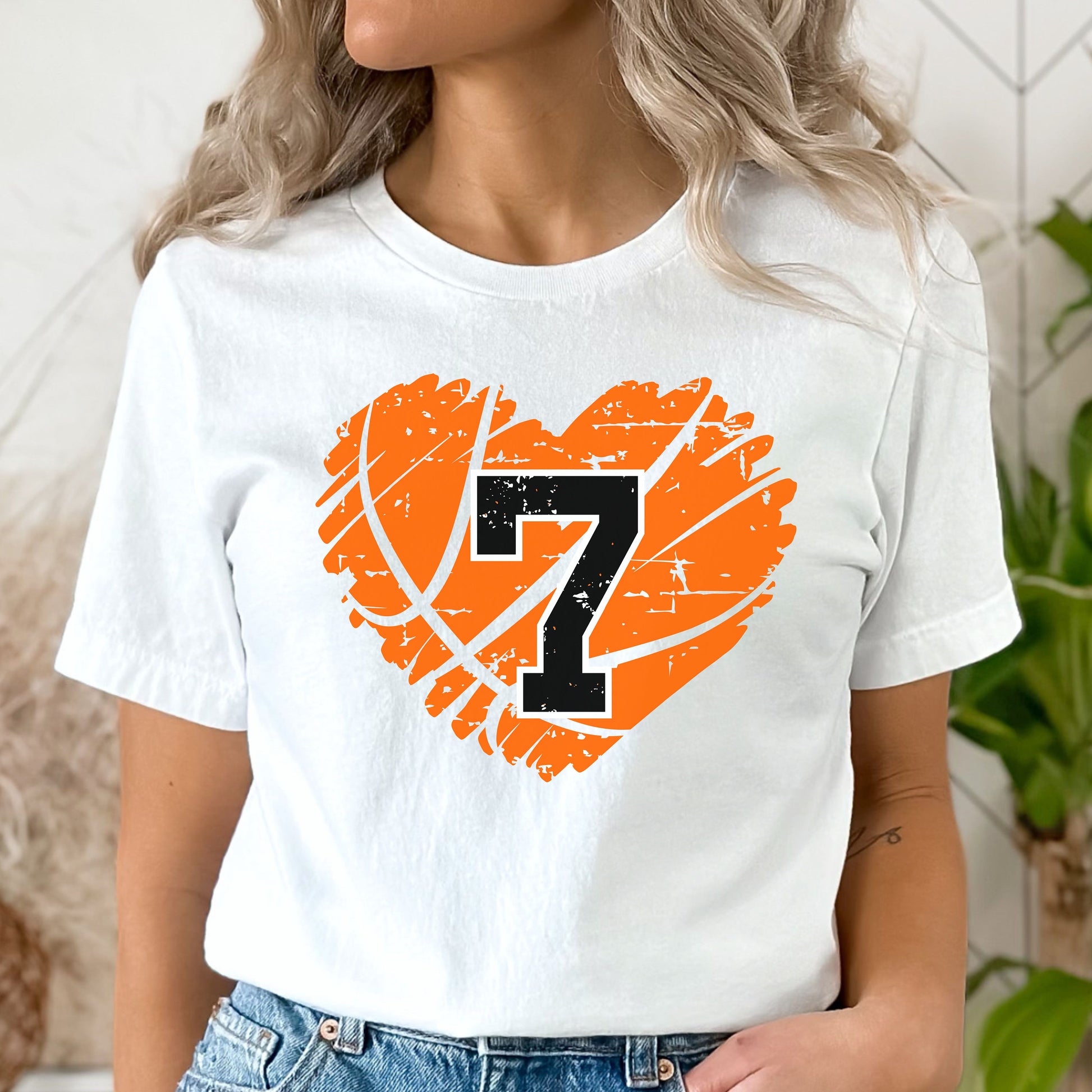 Basketball Number Shirt, Personalized Basketball Mom Shirt, Cute Basketball Heart Shirt