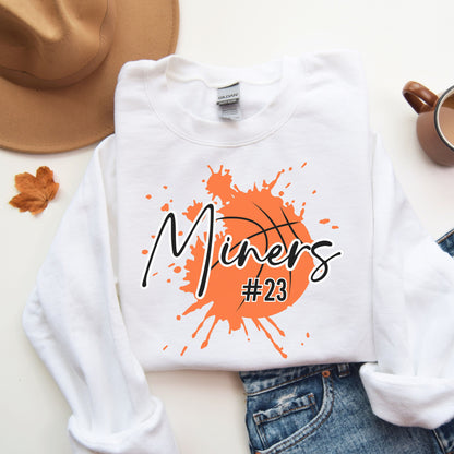 Basketball Number Sweatshirt, Personalized Basketball Mom Shirt, Basketball Team Gift