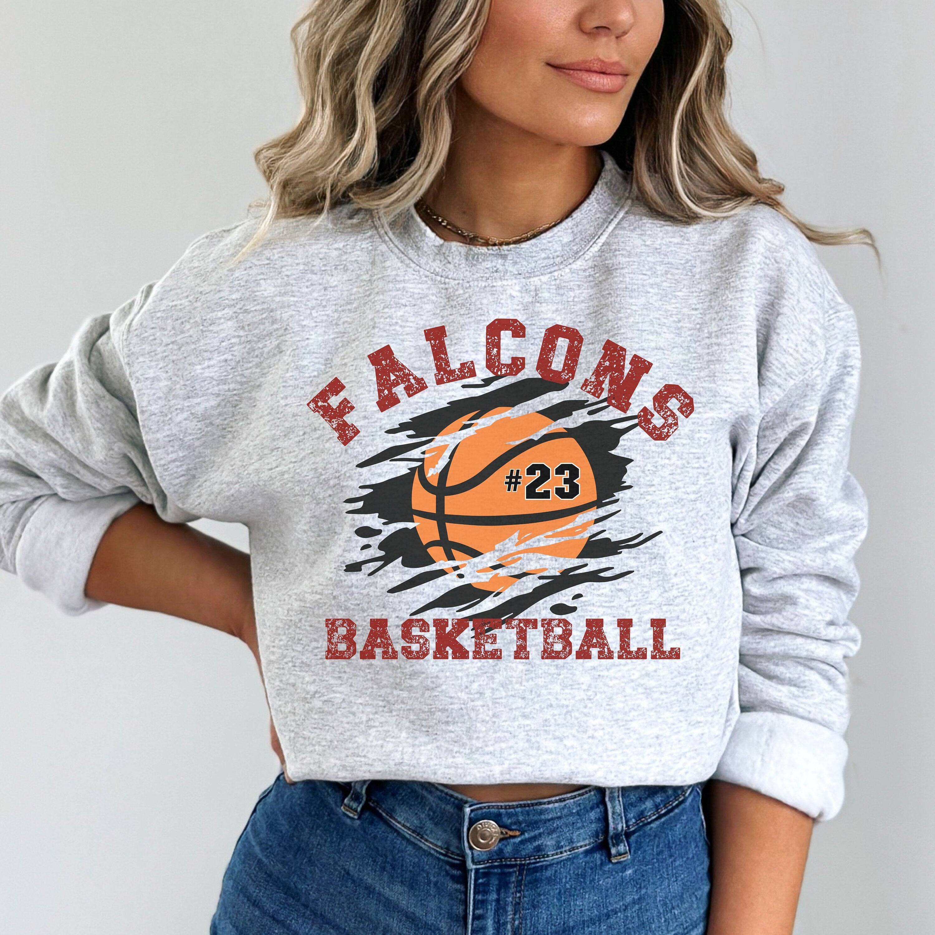 Custom Basketball Sweatshirt, Personalized Basketball Mom, Basketball Number Sweater