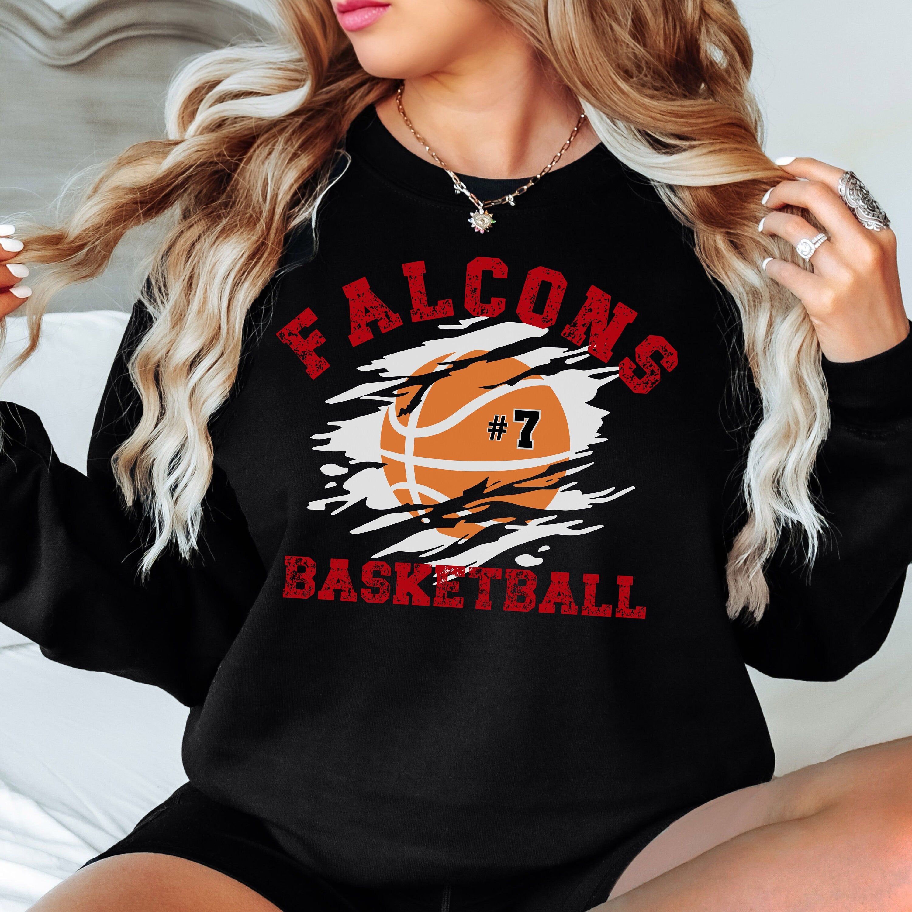 Custom Basketball Sweatshirt, Personalized Basketball Mom, Basketball Number Sweater