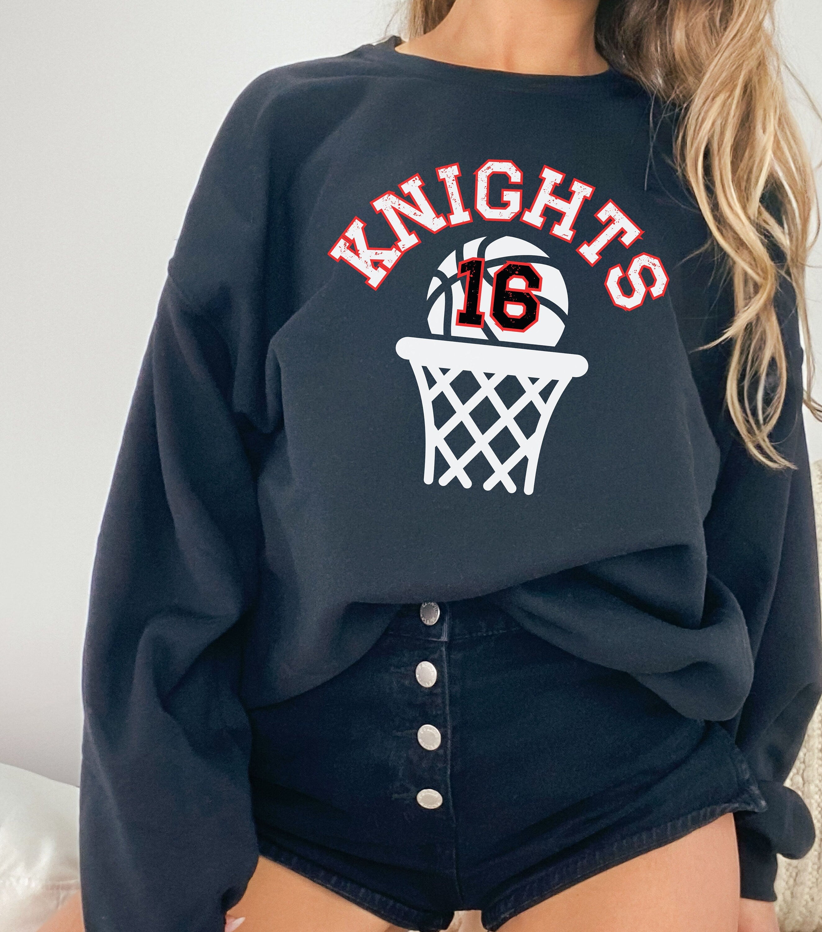 Custom Basketball Sweatshirt, Basketball Pullover, Basketball Number Sweater