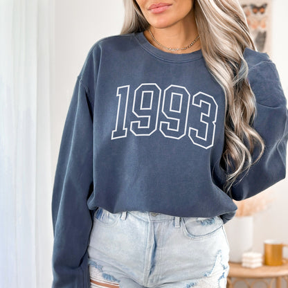 Birth Year Sweatshirt, Birthday Sweatshirt, Personalized Birthday Gift, Trendy Birth Year