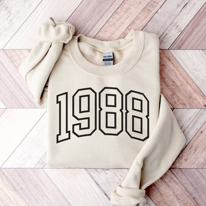 Birth Year Sweater, Personalized Birthday Gift, Womens Birthday Sweatshirt, 30th Birthday