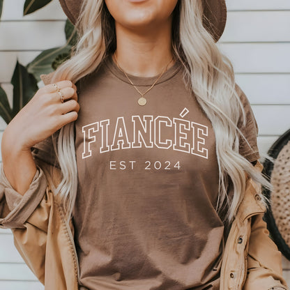 Custom Fiancee Shirt, Fiancee Est 2024 Tee, Engagement Gift, Bride To Be