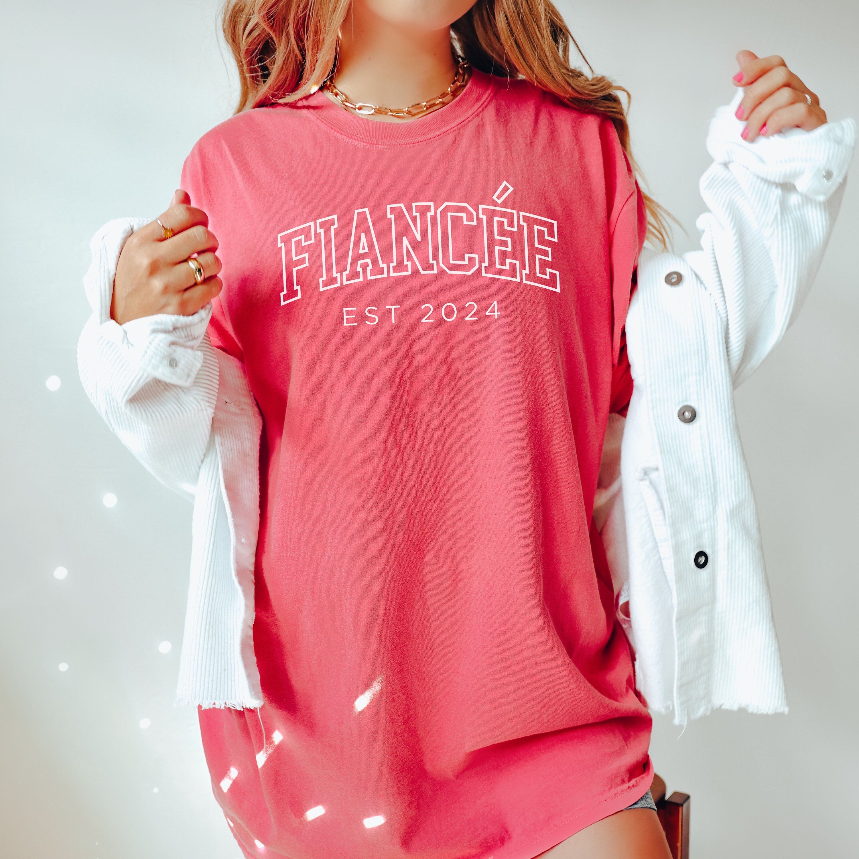 Custom Fiancee Shirt, Fiancee Est 2024 Tee, Engagement Gift, Bride To Be