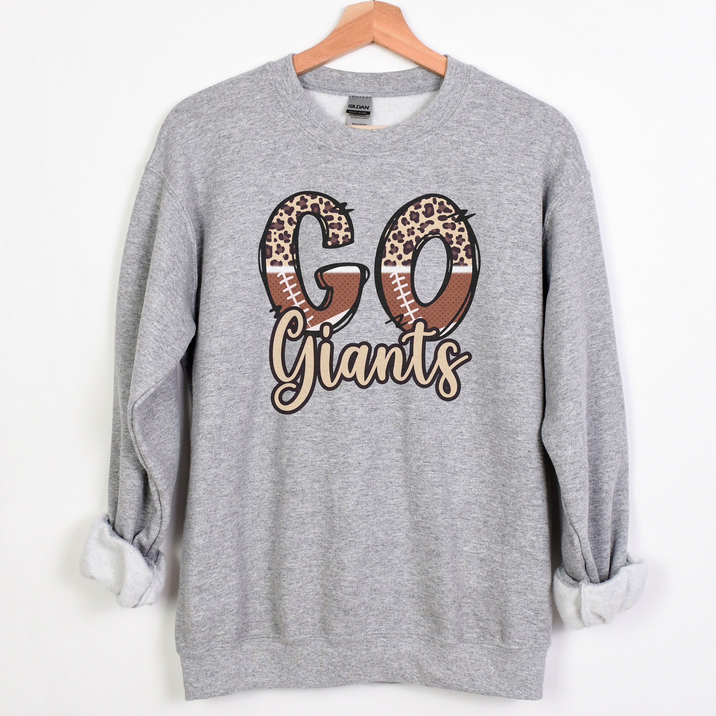 Game Day Football Mom Crewneck, Football Leopard Pullover Shirt