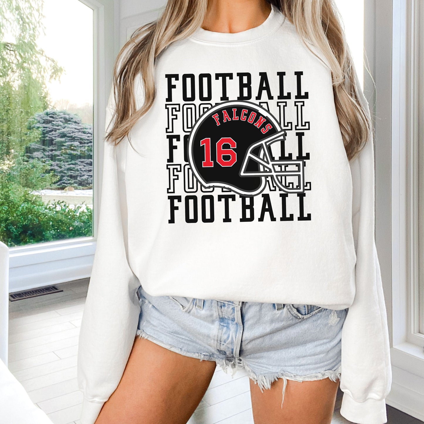 Football Sweatshirt, Personalized Football Mom Crewneck, Football Fan Pullover Shirt