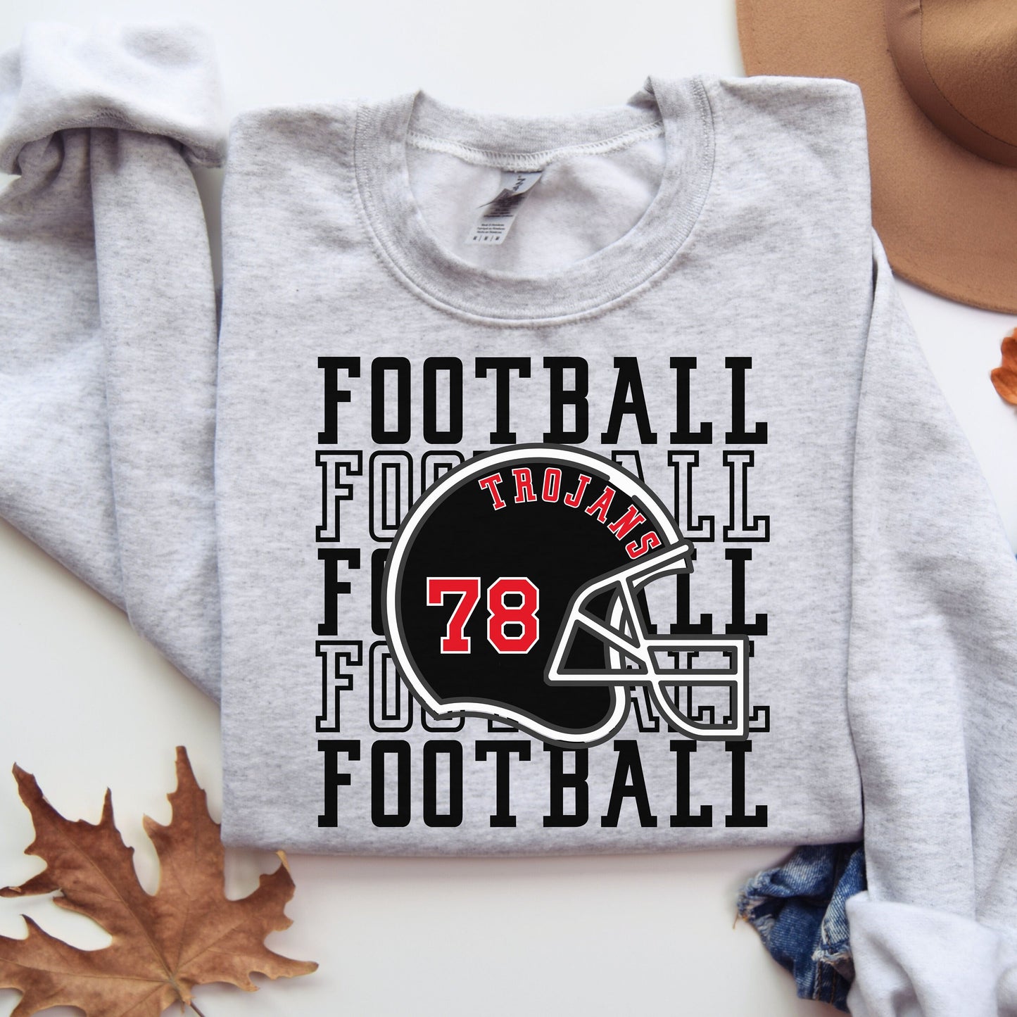 Football Sweatshirt, Personalized Football Mom Crewneck, Football Fan Pullover Shirt