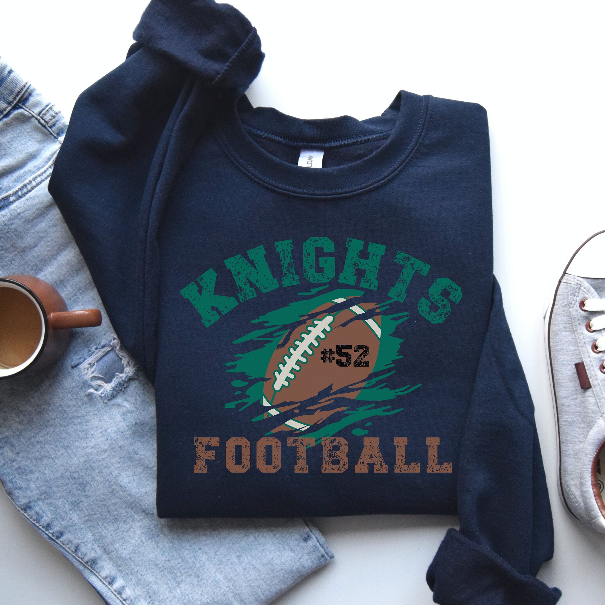 Custom Football Sweatshirt, Personalized Football Mom Crewneck, Football Fan Pullover Shirt