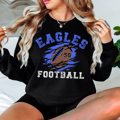 Custom Football Sweatshirt, Personalized Football Mom Crewneck, Football Fan Pullover Shirt