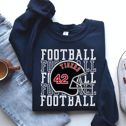 Football Sweatshirt, Personalized Football Mom Crewneck, Football Fan Pullover Shirt