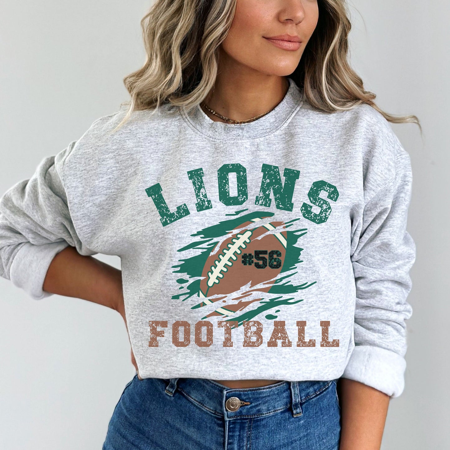 Custom Football Sweatshirt, Personalized Football Mom Crewneck, Football Fan Pullover Shirt