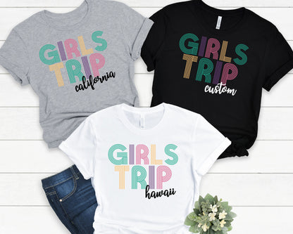 Custom Girls Trip T-shirt, customized girl's trip shirt, customized birthday trip tee